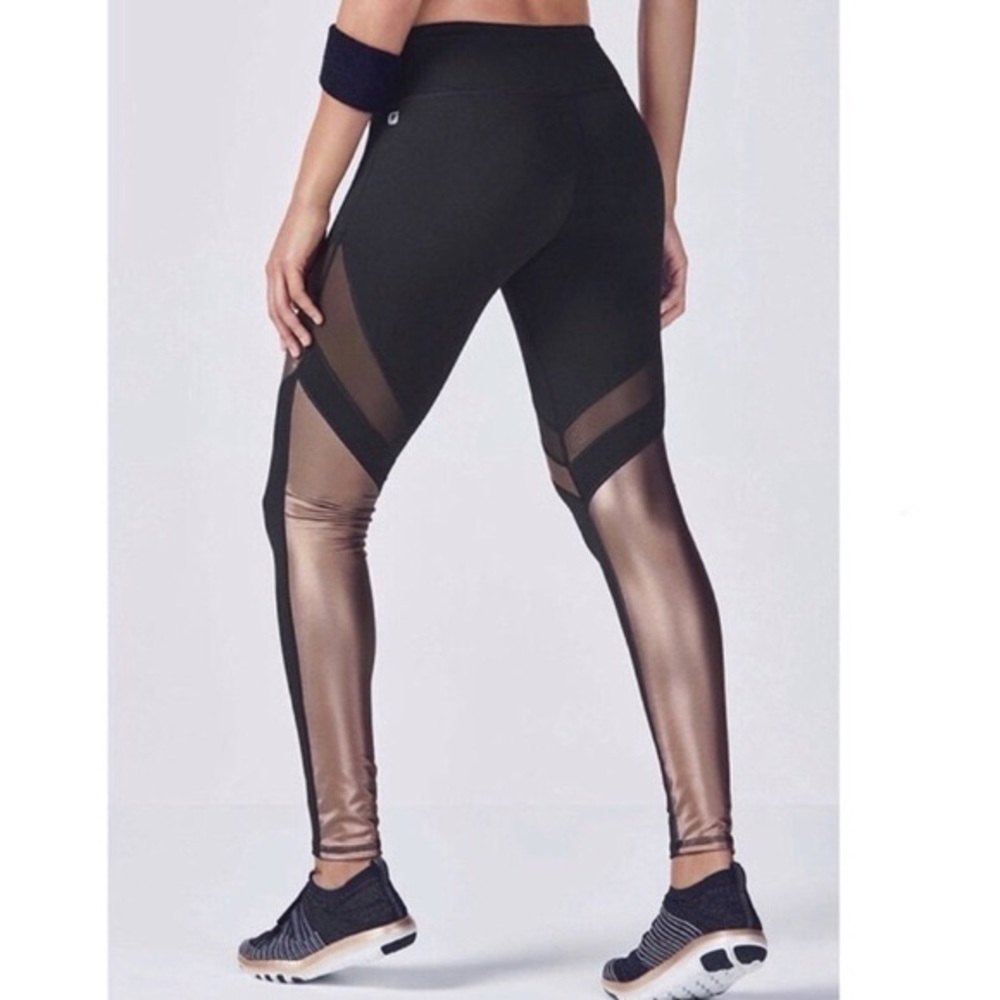 Fabletics rose gold & black leggings